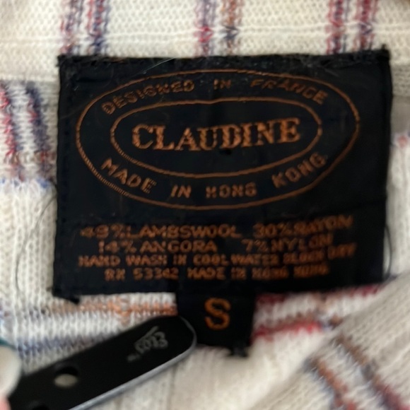 Claudine Vintage Lambswool Blend Sweater Design in France Size S - Picture 4 of 8